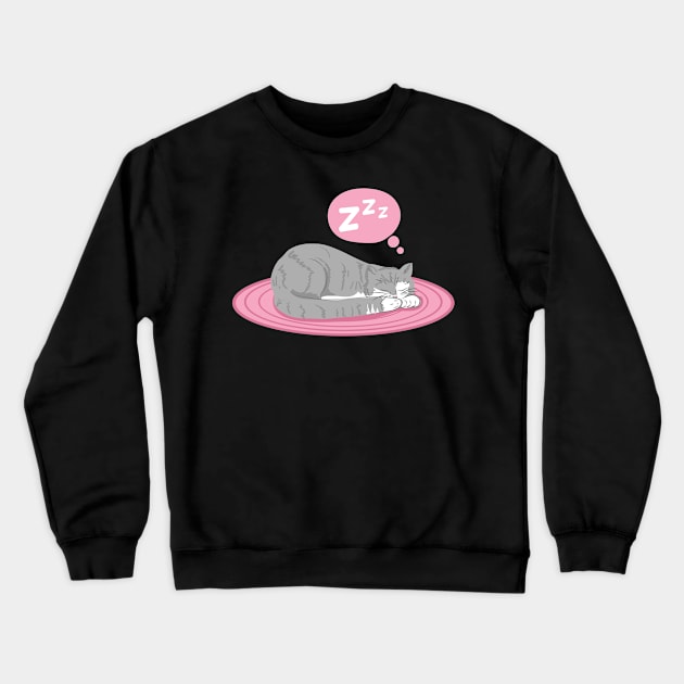 Sleeping Grey Tabby Cat Crewneck Sweatshirt by SWON Design